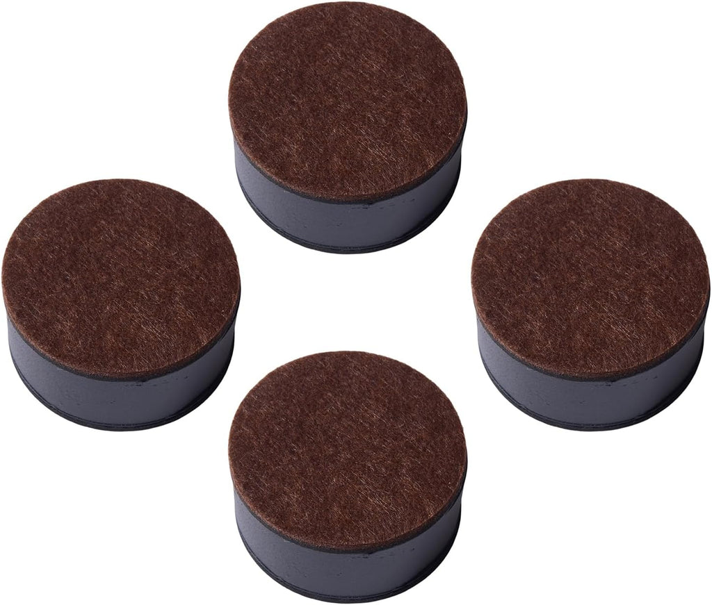 4-Pack Black Round Furniture Risers (2.36x1.18 Inch) - Self-Adhesive Height Adjusters with Felt Pads for Tables, Beds & Cabinets