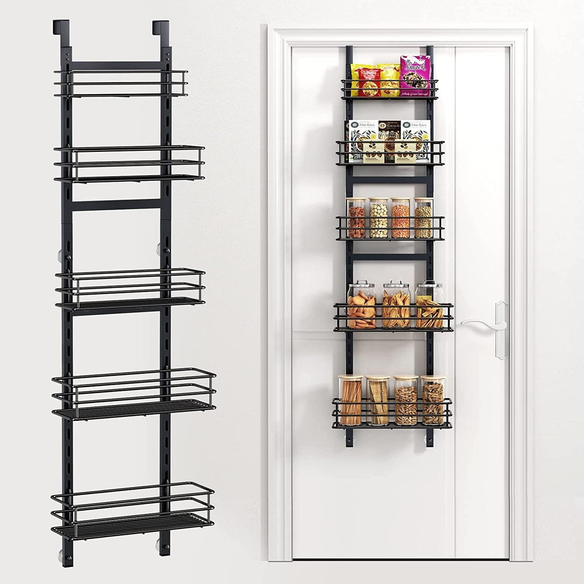 Over the Door Pantry Organizer 5-Tier,Spice Rack Organizer for Cabinet