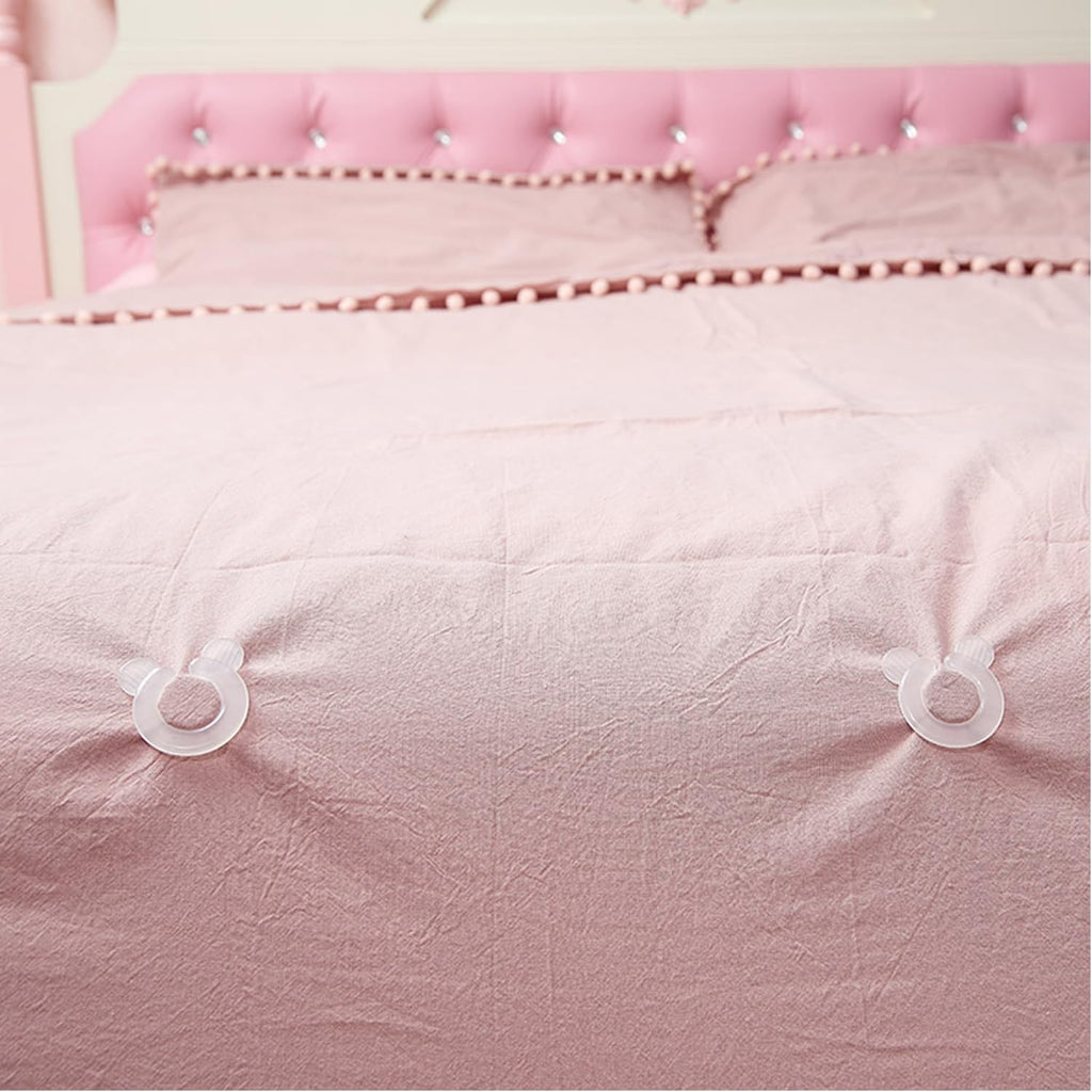 12 Set Duvet Cover Clips Down Comforter Grippers No-Pin Safety Clamp Buckles Button Holder Fastener for Bed Sheet Quilts Blanket Bedspread Inside Corner Turnovers Shower Curtain Liner