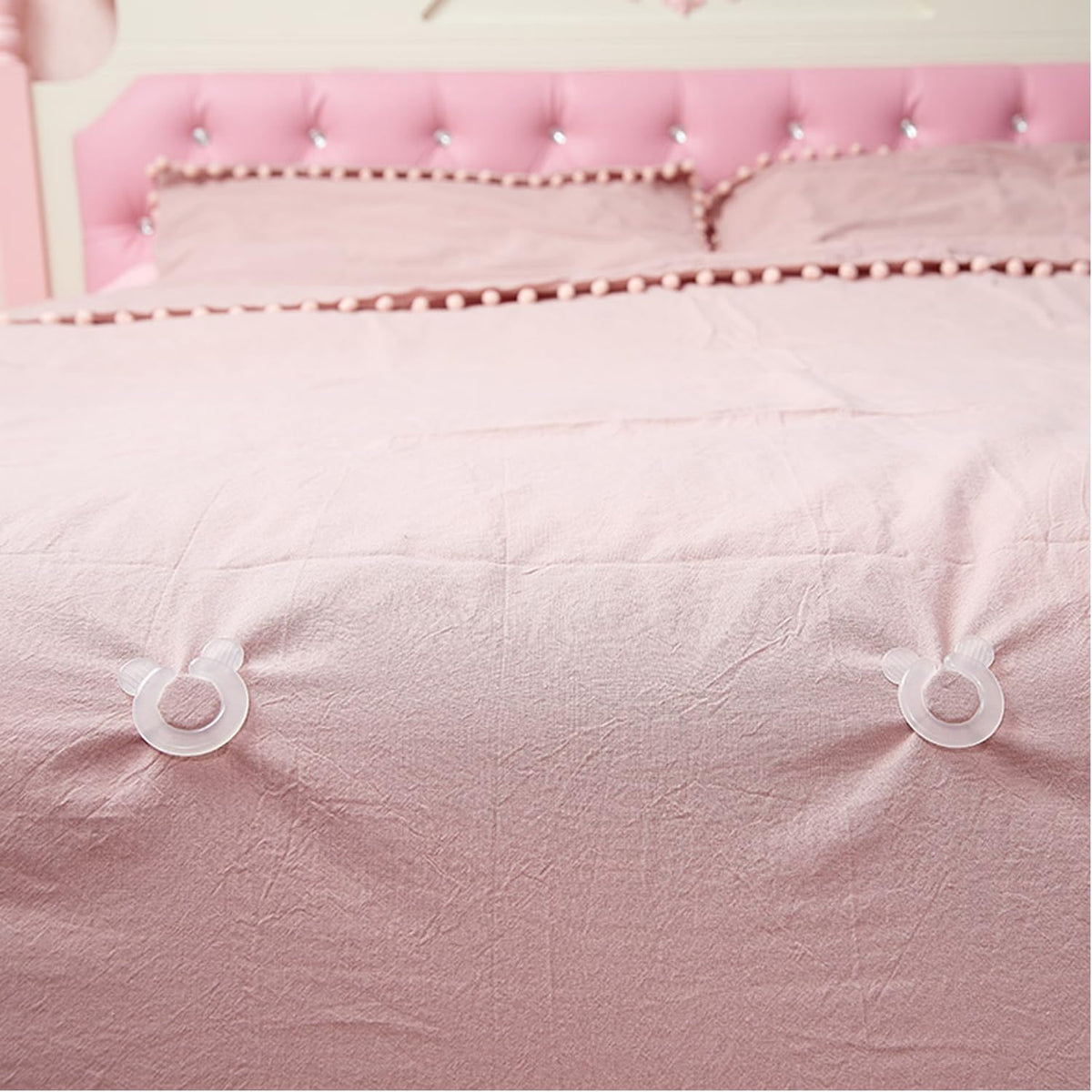 12 Set Duvet Cover Clips Down Comforter Grippers No-Pin Safety Clamp Buckles Button Holder Fastener for Bed Sheet Quilts Blanket Bedspread Inside Corner Turnovers Shower Curtain Liner