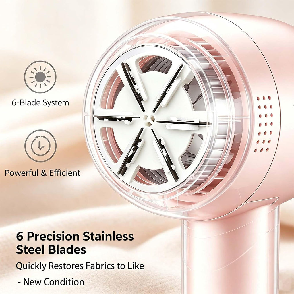VGR 813 Rechargeable Fabric Shaver,6-Blade Lint Remover,Pink