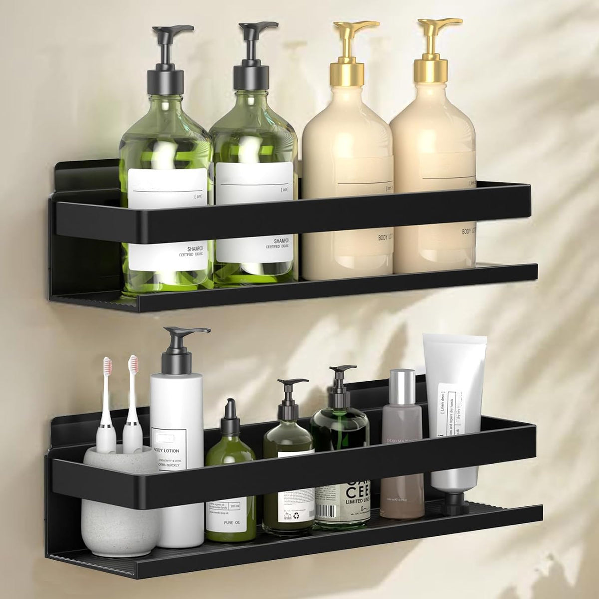 Aluminum Shower Caddy 2-Layers (11.8in) No Drill Shower Shelves