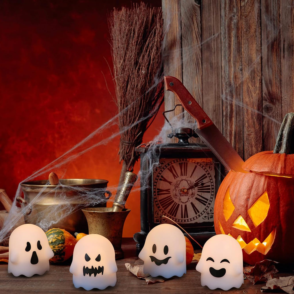 Wondise Halloween Ghost Flameless Candles with Remote & Timer