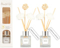 2PCS Reed Diffuser Set, 1.7 oz Scent Diffuser with Sticks, Freesia Scent