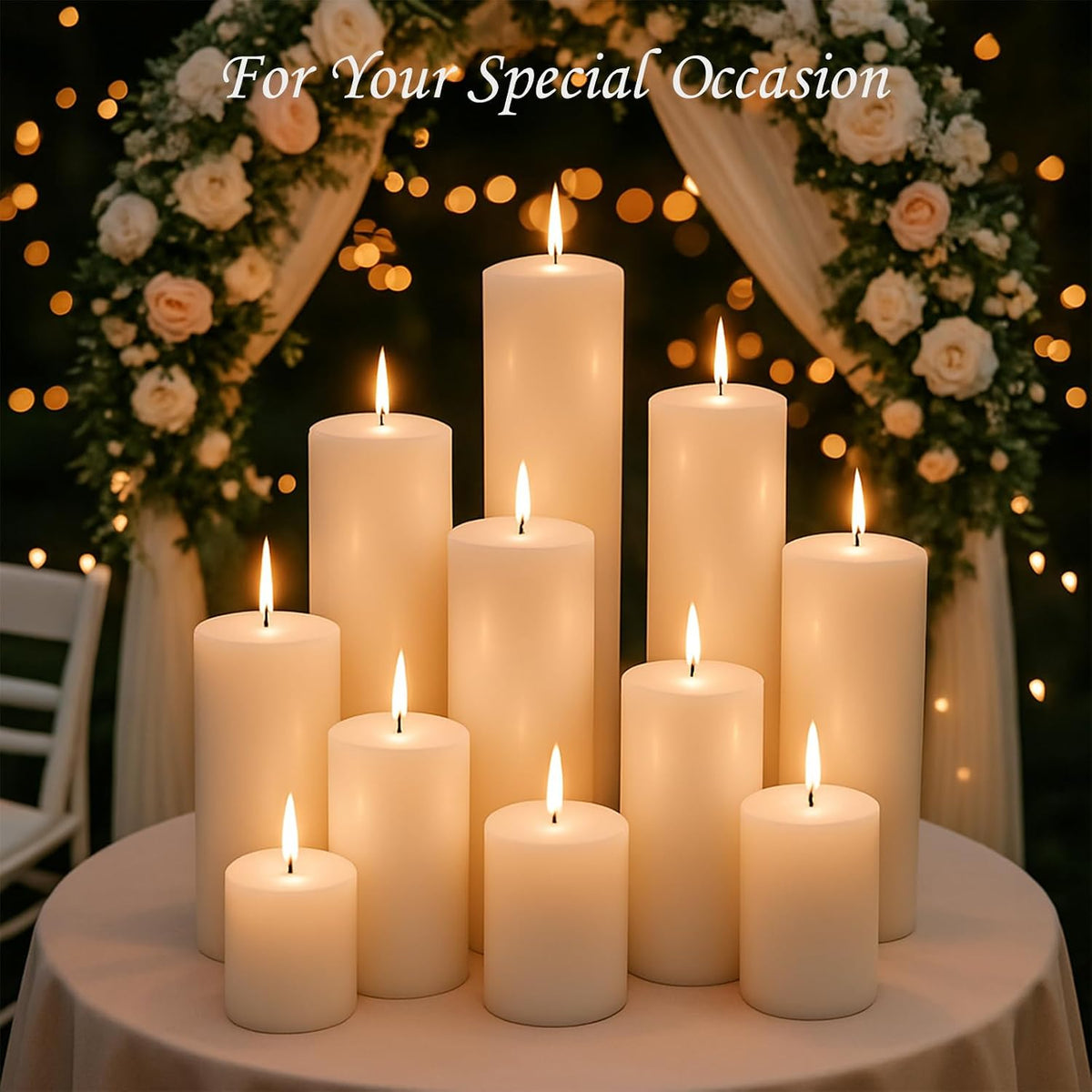White Pillar Candles 12 Packs, Unscented Large Pillar Candle Bulk