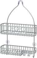 Simple Houseware Bathroom Hanging Shower Head Caddy Organizer, Silver