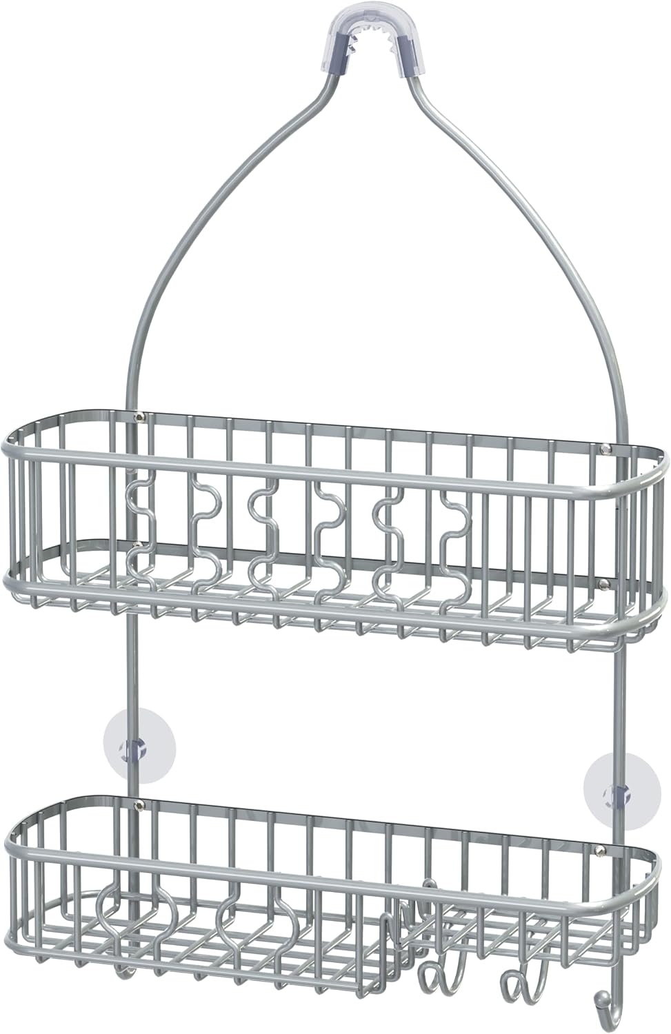 Simple Houseware Bathroom Hanging Shower Head Caddy Organizer, Silver