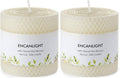 White Roll 2packs Beeswaxs Pillar Candles,Honeycamb Pillar Candle Set