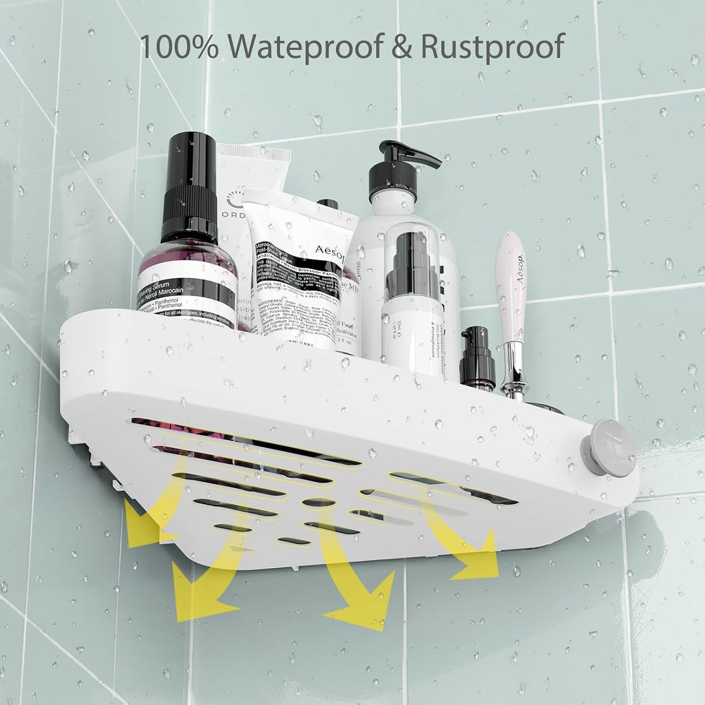Sotfamily Plastic Shower Caddy Corner (for 90° Only), 2 Pack, White
