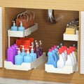 L-Shape Under Sink Organizer 2-Tier Storage Bathroom 2PC