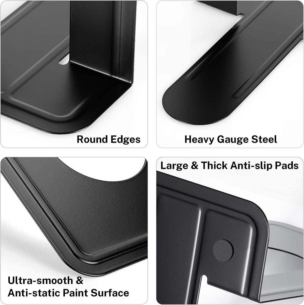 MaxGear 8.5 in Extra Large Heavy Duty Metal Book Ends, Bookends for Shelves