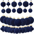 ZenNex Christmas Ornament,Velvet Christmas Ball,25Pack,Xmas Decor Navy Blue