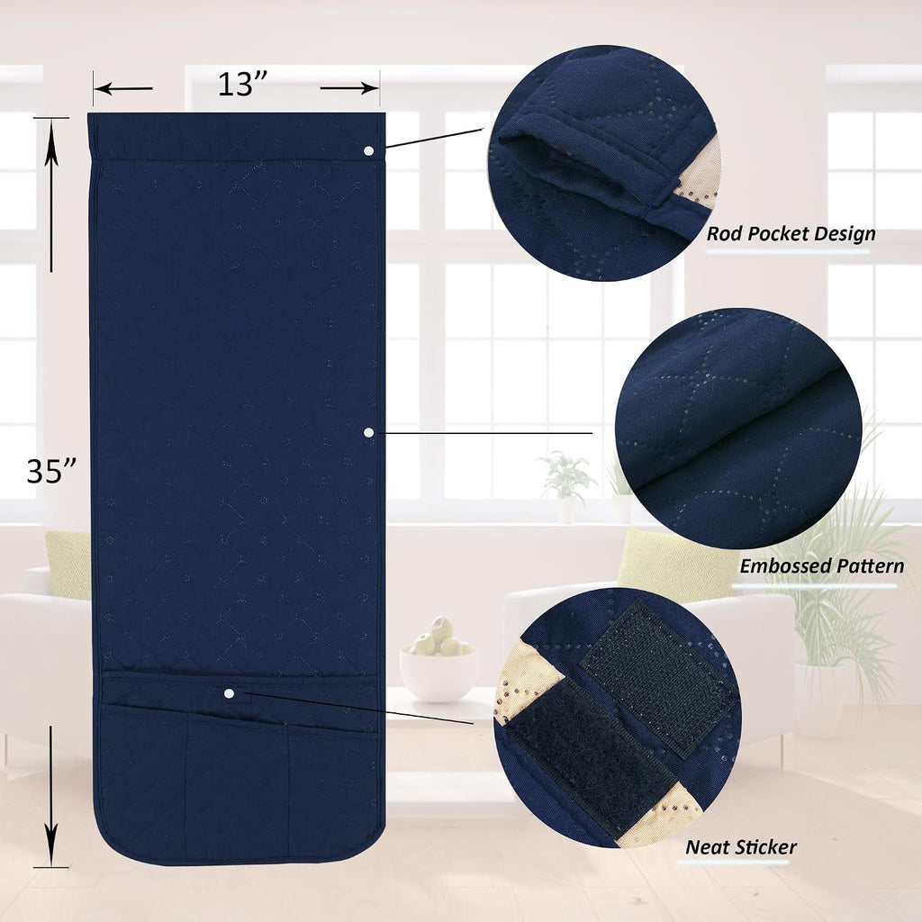 Armchair Caddy for Couch Remote Control Holder with 4 Pockets, Navy 1 Pack