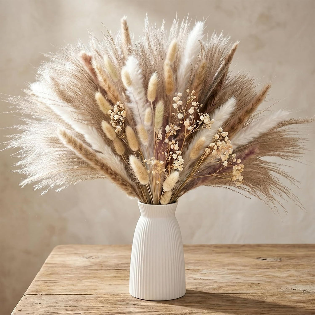 JOHOUSE Dried Pampas Grass Set for Vase, 120PCS 17 inch