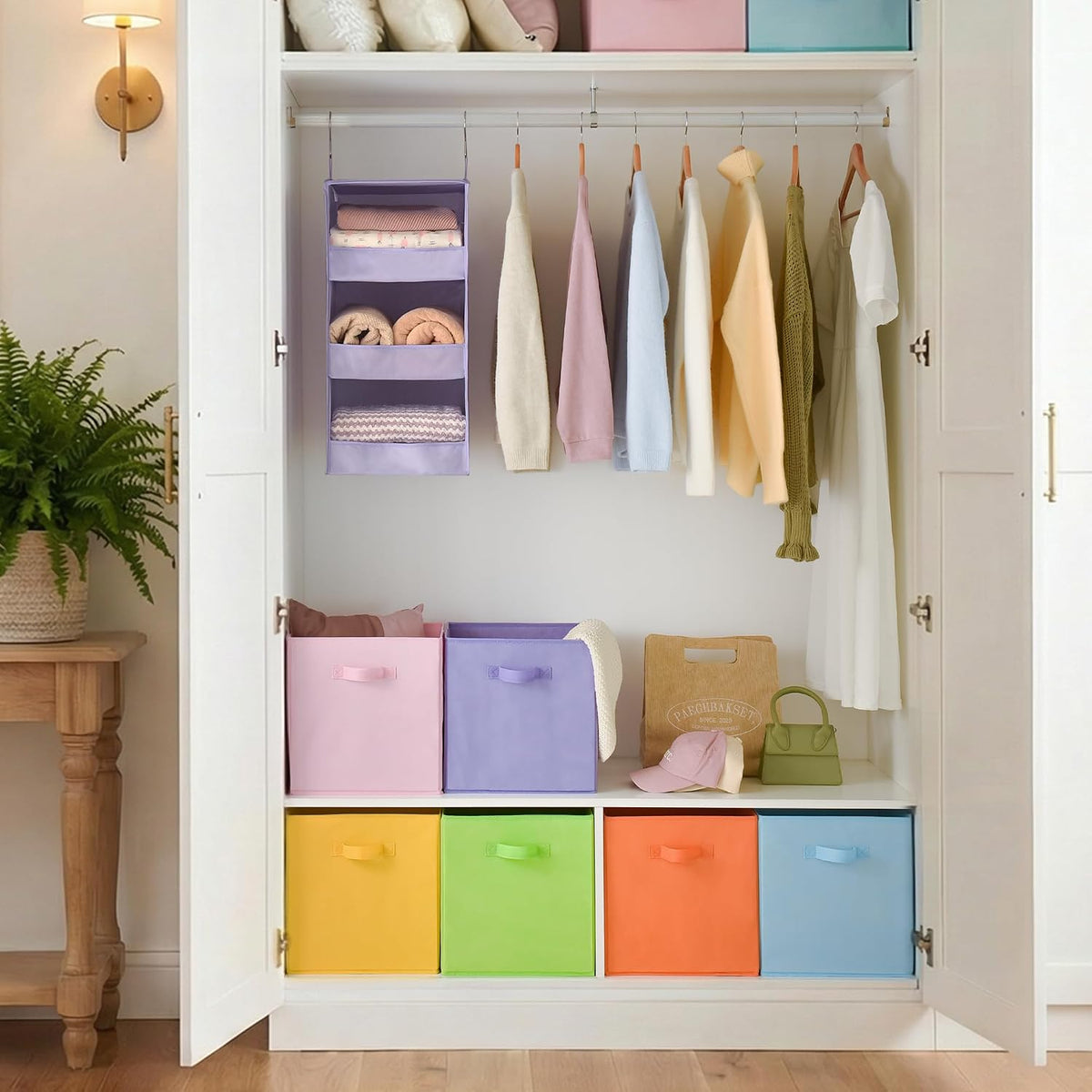 Cupic Cupid 6-Pack 13x13 Storage Cubes, Cube Organizer Bins, Pastel Colors