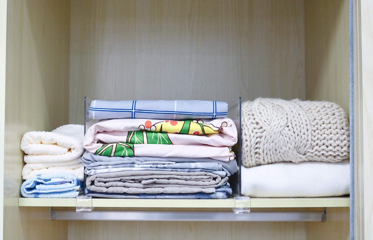 CY craft Shelf Dividers for Closets, Clear Acrylic Shelf Divider for Wood Shelves and Clothes Organizer/Purses Separators Perfect for Kitchen Cabinets and Bedroom Organizer,2 Pieces
