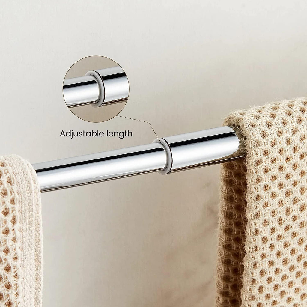 WINCASE Chrome Towel Bar 24 Inch, Adjustable Crystal Towel Rack, Silver Single Towel Holder for Bathroom Wall Mounted Modern