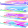 DILIBRA 4 Packs Iridescent Acrylic Floating Shelves, 15.7Inch Display Shelf