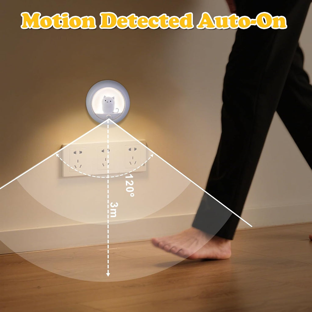 Attivolife Cat Night Light Motion Sensor, Magnetic Rechargeable LED Lamp