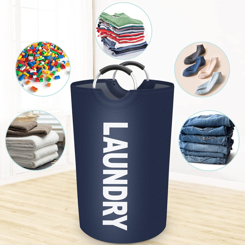 115L Large Laundry Basket, Dirty Clothes Waterproof Laundry Hamper, Blue