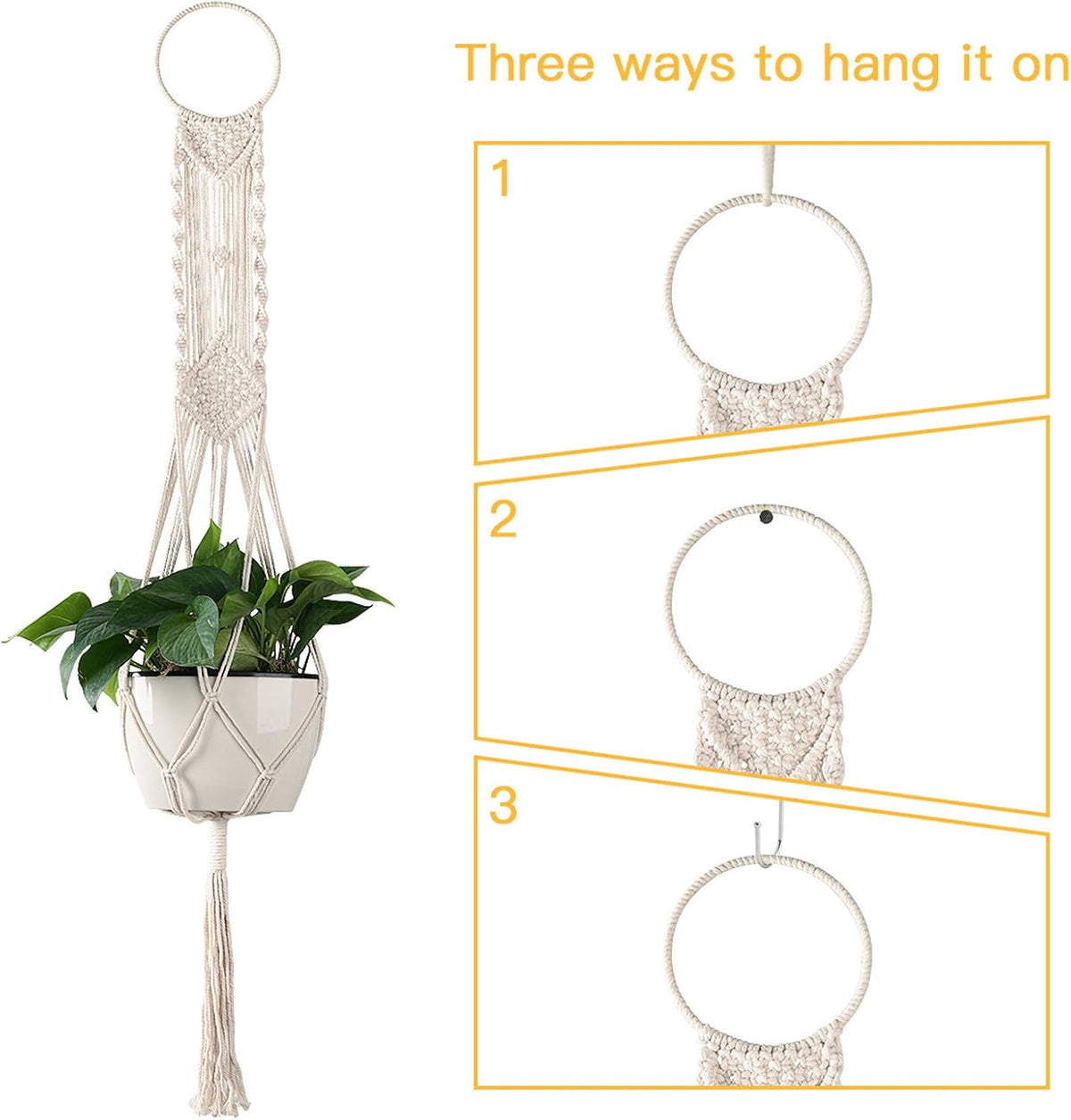 Cuttte Macrame Plant Hanger Indoor Outdoor Hanging Planter Basket