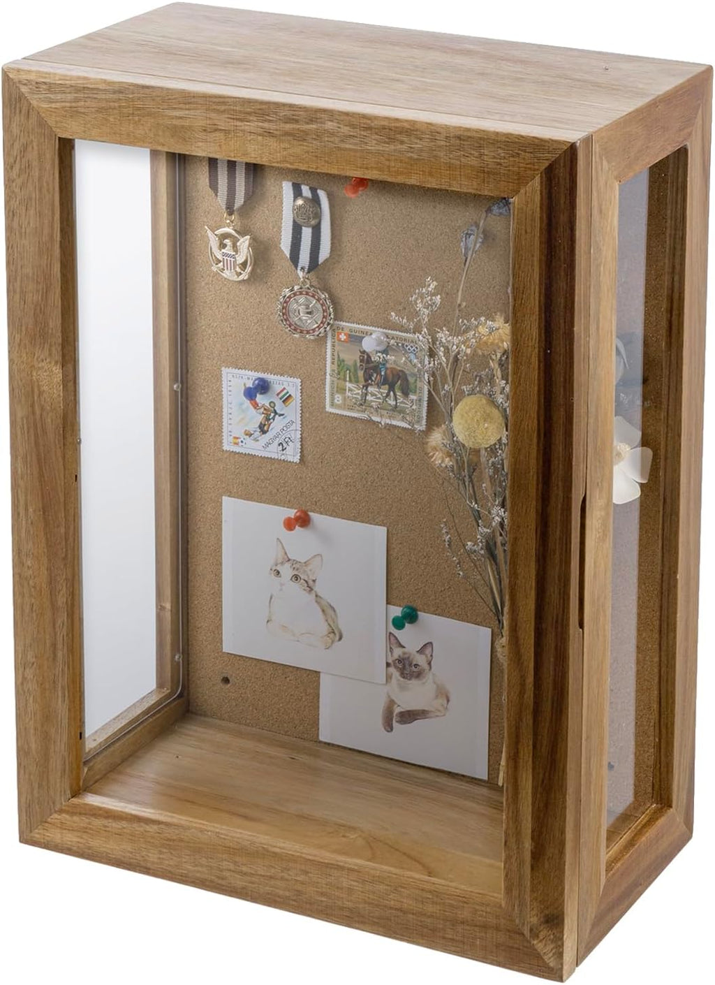MyGift 11 x 15 Inch Wall Mounted Acacia Solid Wood Deep Shadow Box