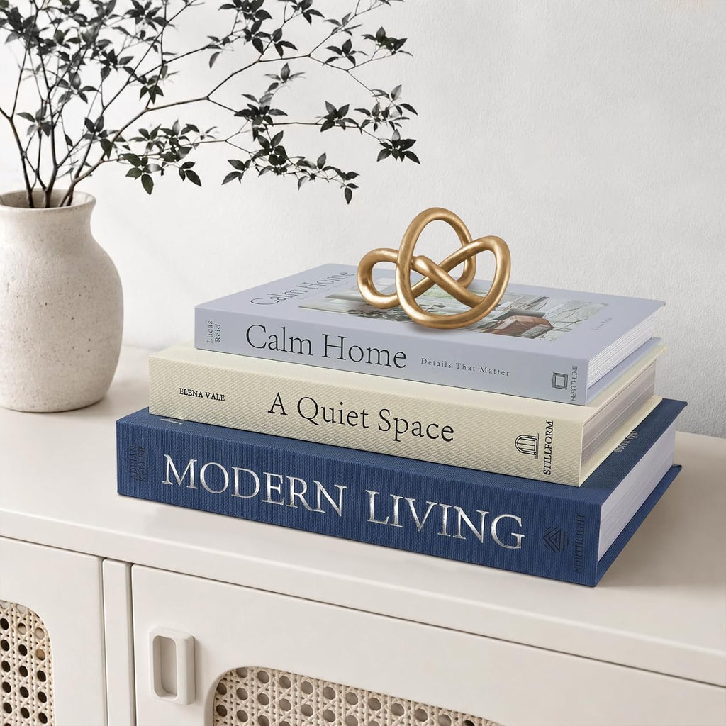 Decorative Books, Faux Book Storage Boxes Set of 3, Coffee Table Home Decor