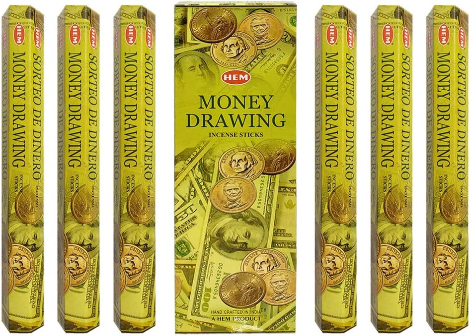 TRUMIRI Money Drawing Incense Sticks & Holder Bundle: 120pcs (6pk x 20pcs) Natural, Herbal Incense for Home Fragrance, Stress Relief, Meditation & Spiritual Decor
