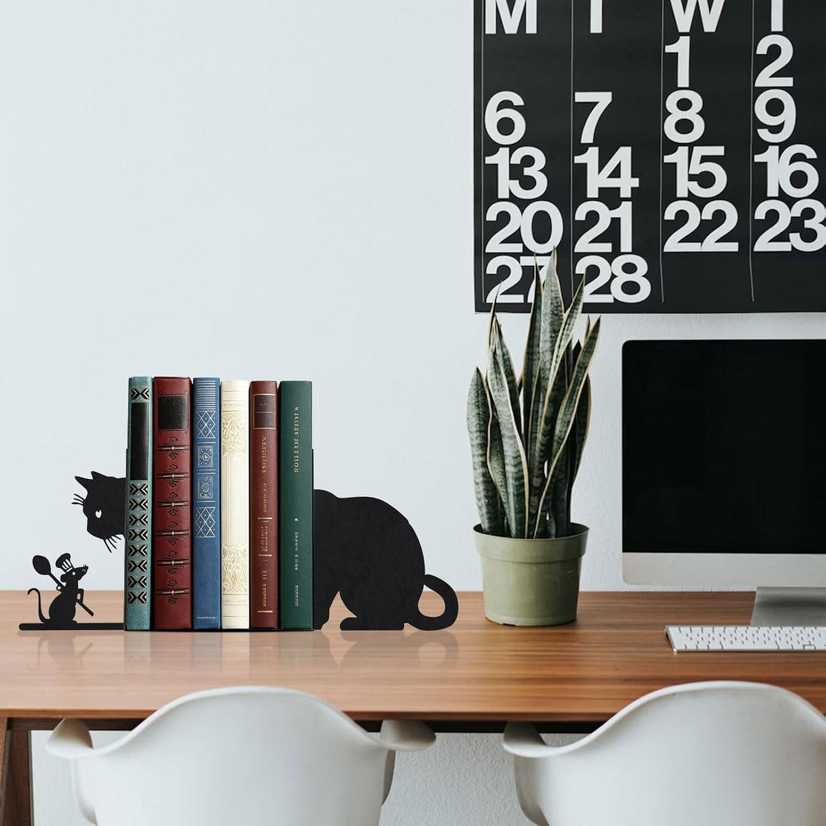 Cat and Mouse Book Ends for Shelves