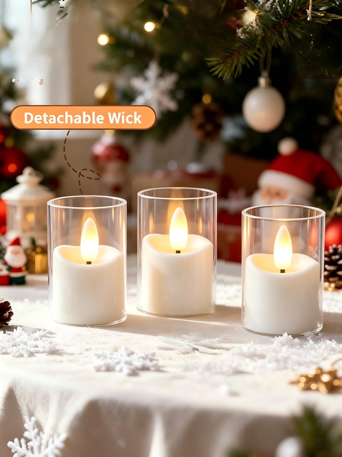 Rechargeable Flameless Tea Light Candles with Timer Remote, 1.7"x2.5" Acrylic Small Votive Electric LED Candles Battery Operated for Halloween Christmas Wedding Decor (Pack of 6, White)