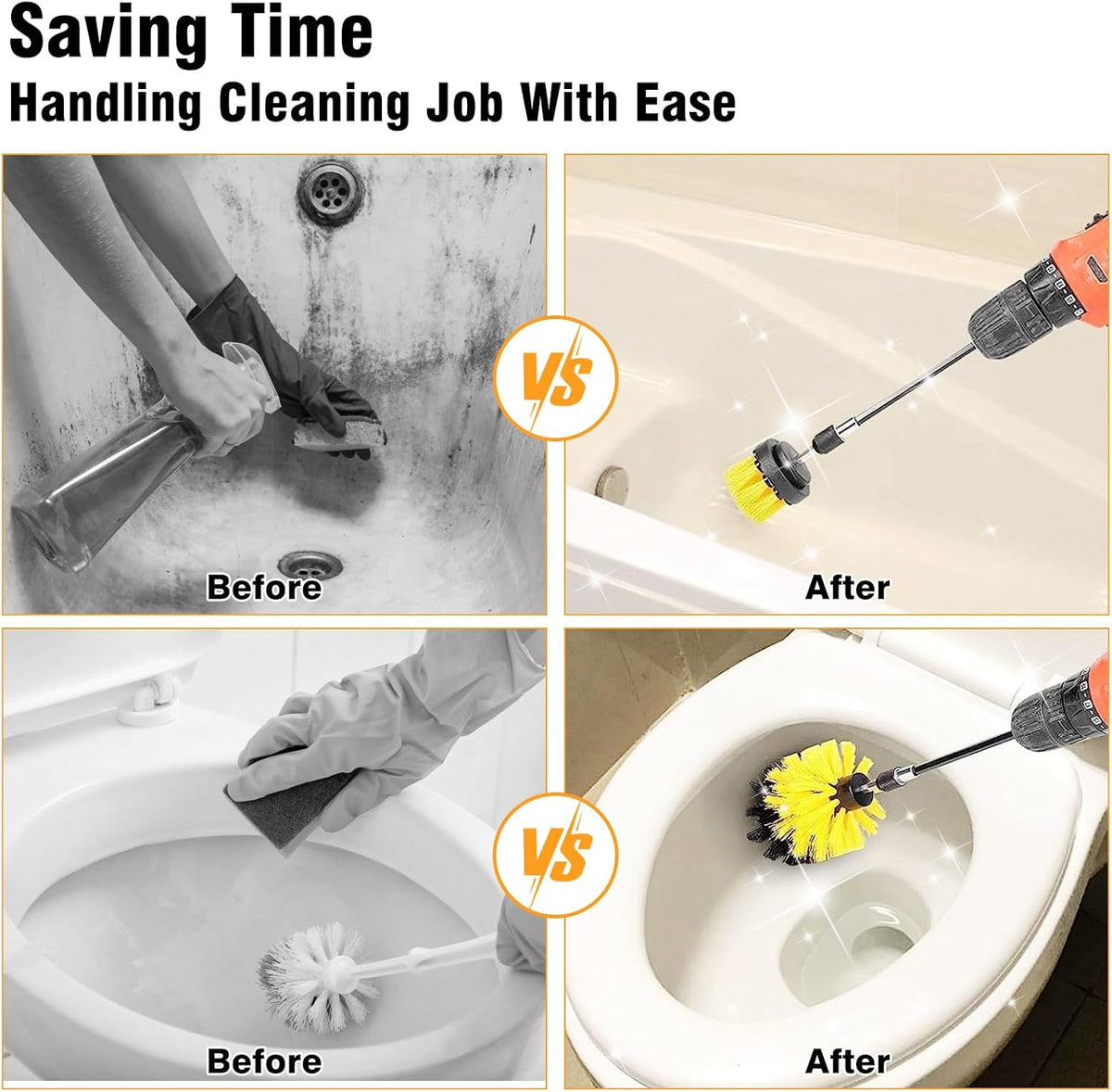8 Pcs Drill Brush Attachment Set, Power Scrub Brush Kit