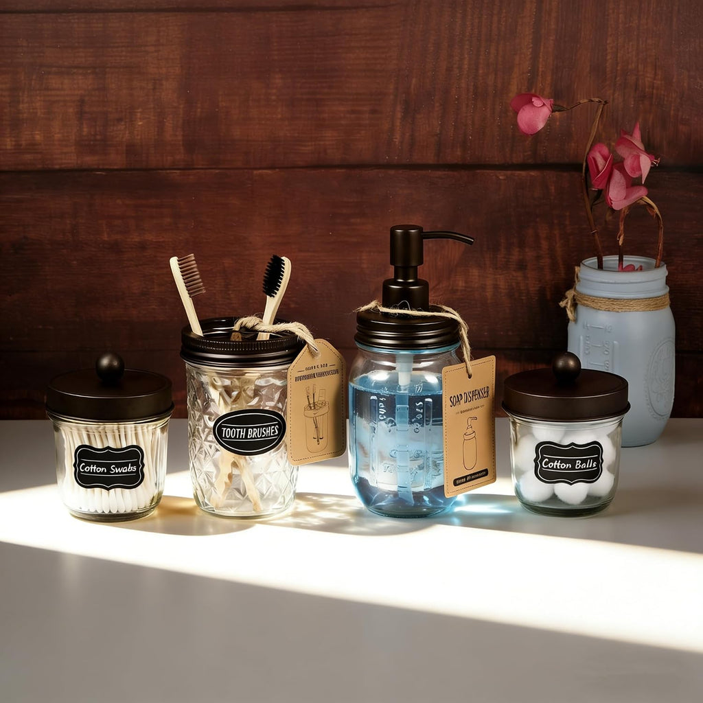 Amolliar Mason Jar Liquid Soap Dispenser, Lotion Dispenser(Bronze 2 Pack)