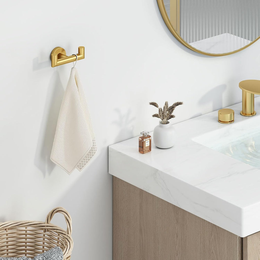 Angle Simple Towel Hook Brushed Dark Gold, Bath Towel Holder Wall Mount