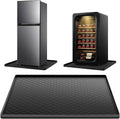 Mini Fridge Silicone Mats, 19.7"x19.7" Fridge Drip Pan with Raised Edges, Non-Slip Silicone Drip Tray Mat for Refrigerators, Wine Cooler, Washer Machines, Cabinet Carpets, Dryer, Dishwasher Black