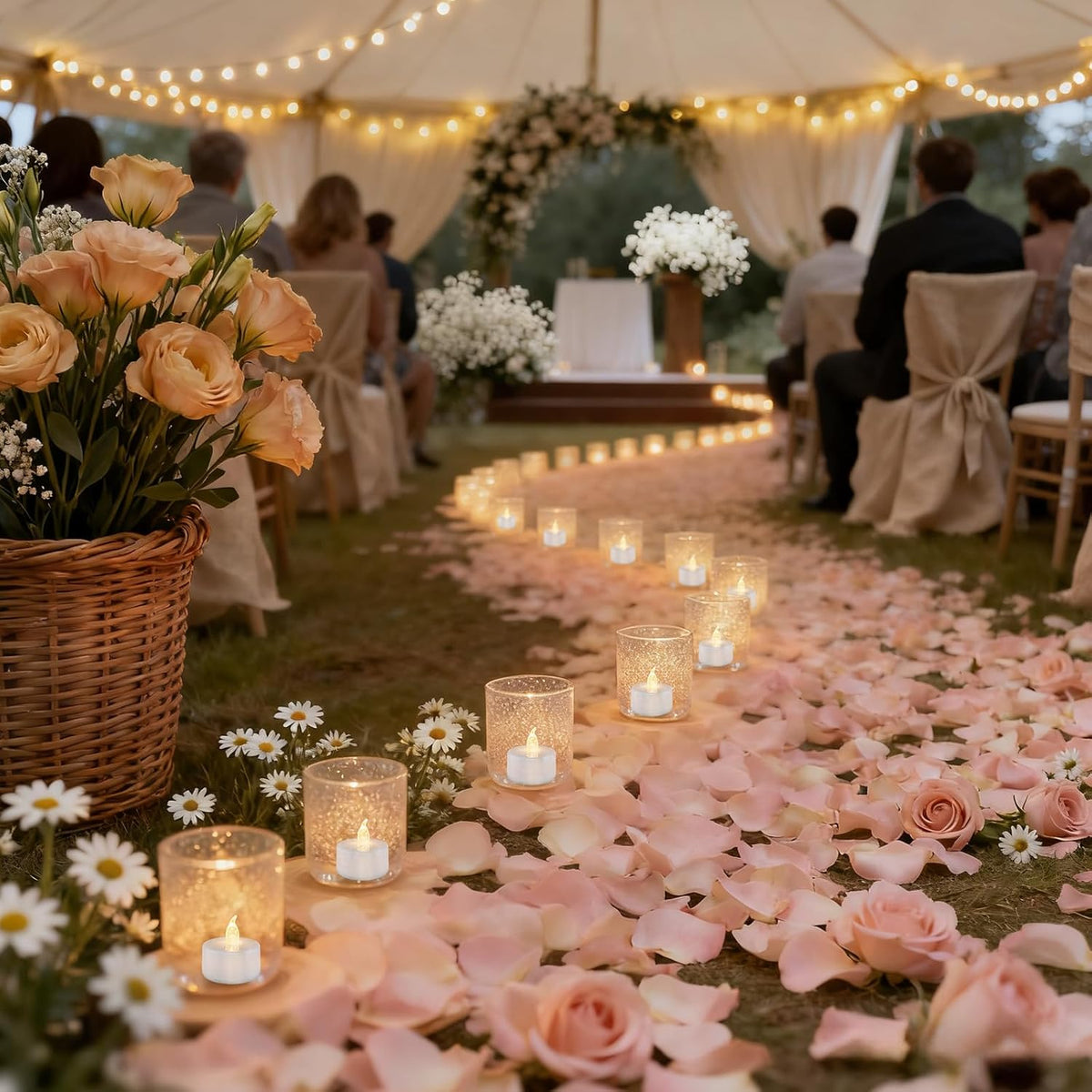 Tea Lights 100 Pack Flameless Candles, Warm White Battery Operated Flickering Candles 200+ Hours Ideal for Home Decoration Outdoor Wedding Parties