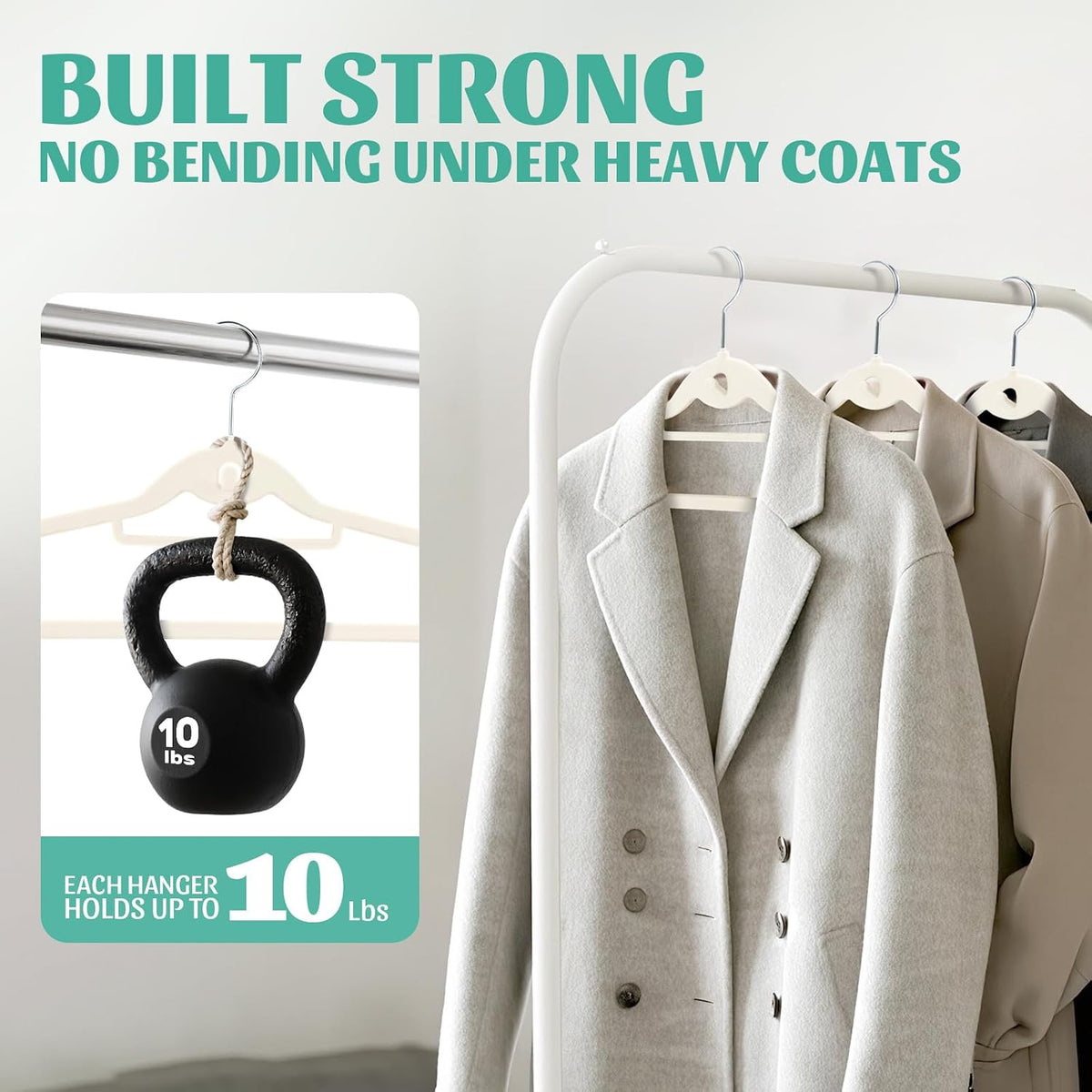 Sishynio Velvet Hangers 30 Pack, Ivory Slim Non-Slip Clothes Hangers