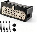 Faux Rattan Cable Management Box, Decorative Power Strip Cover