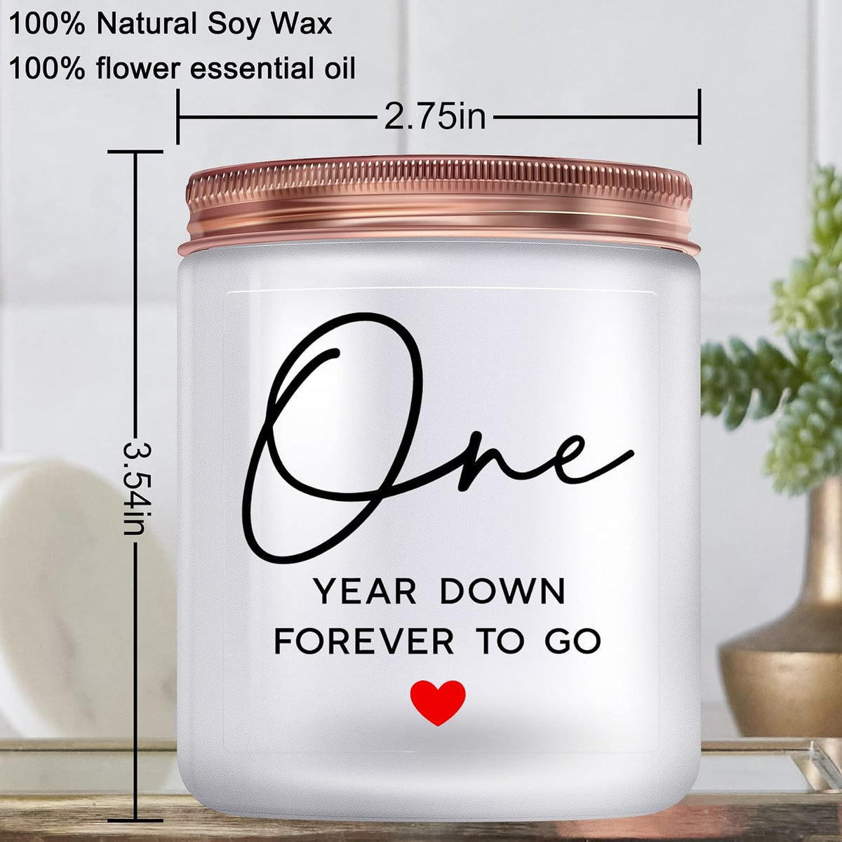 1 Year, 1th, One Year, First Anniversary Candles Gifts for Him Her Couple