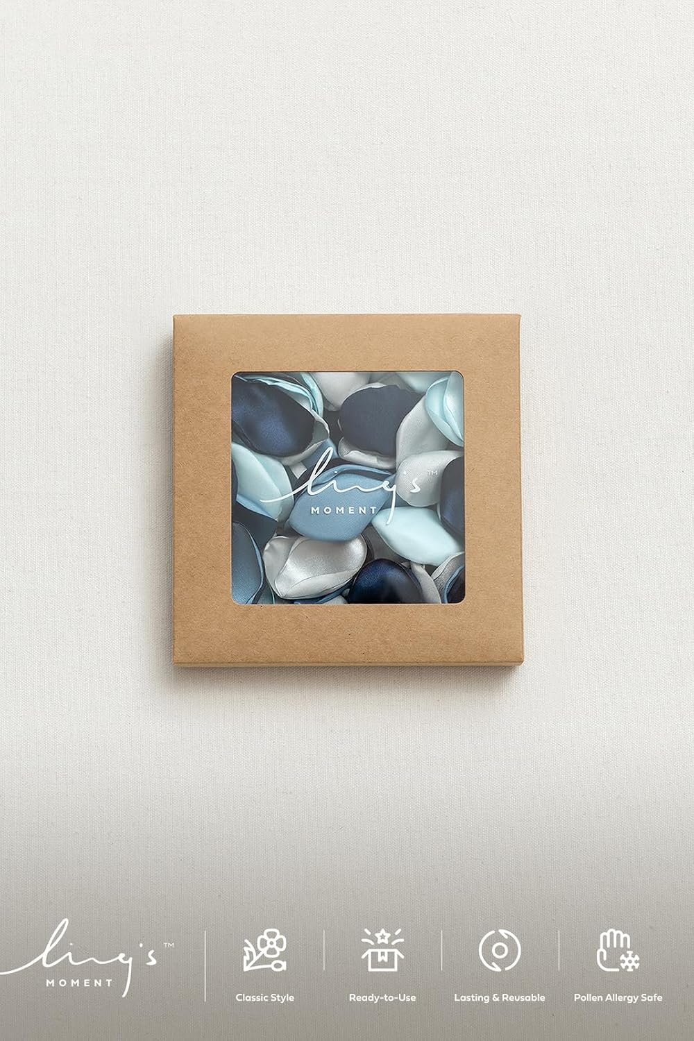 Ling's moment Silk Rose Petals, Dusty Blue Navy, 200pcs