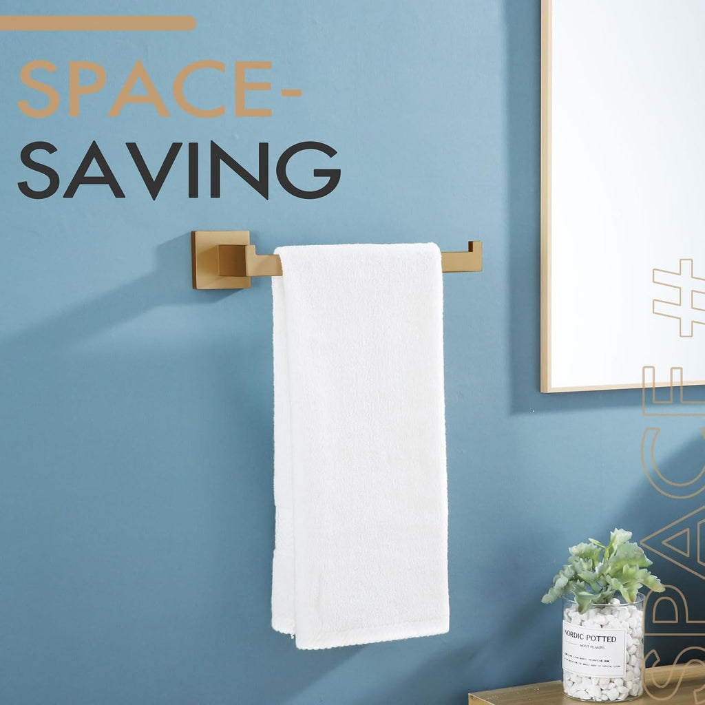 KOKOSIRI Towel Bar for Bathroom Wall Mount 9'' Hand Towel Holder T-304 Stainless Steel Bath Kitchen Accessories, Champagne Bronze B3003CPG