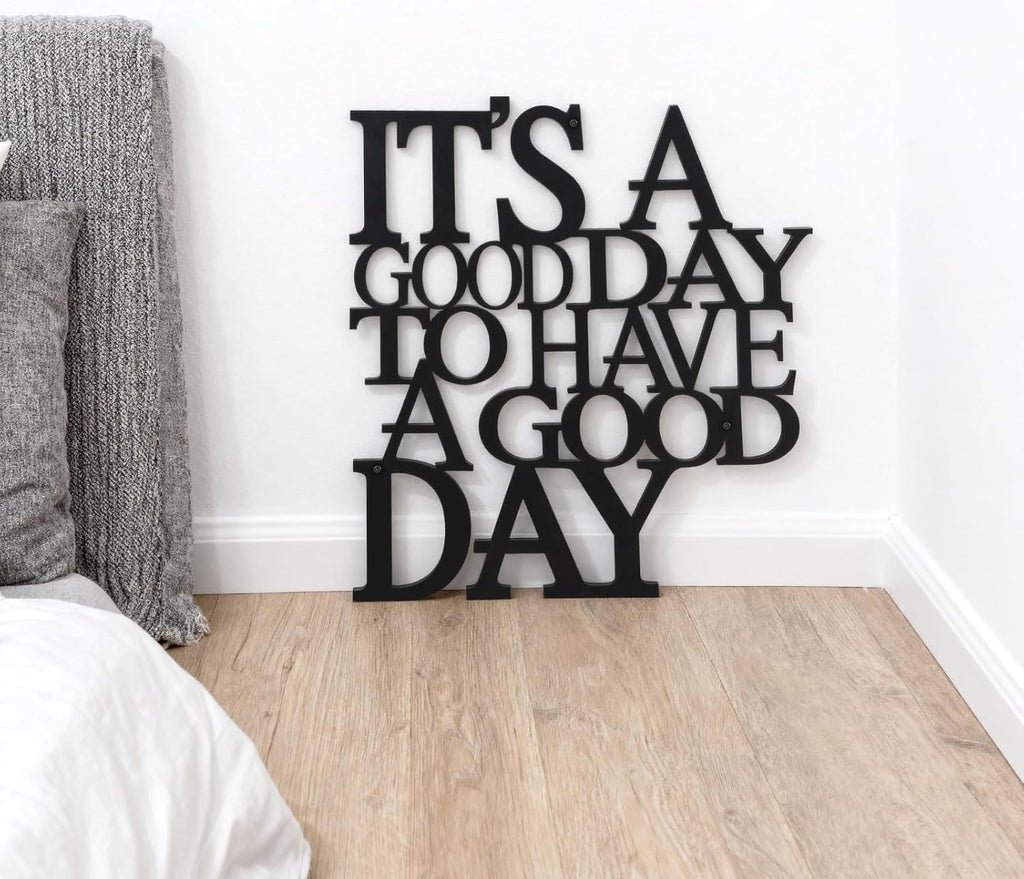 Sinseike Motivational Black Metal Wall Art (Black)
