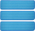 3 Pack of 18 inch Microfiber Mop Pad Universal for Commercial/Industrial/Professional use. Fits 16-18 Inch Heads Heavy Duty Wet & Dry Cleaning Reusable Mop Refills Fit for Most Flat Mops