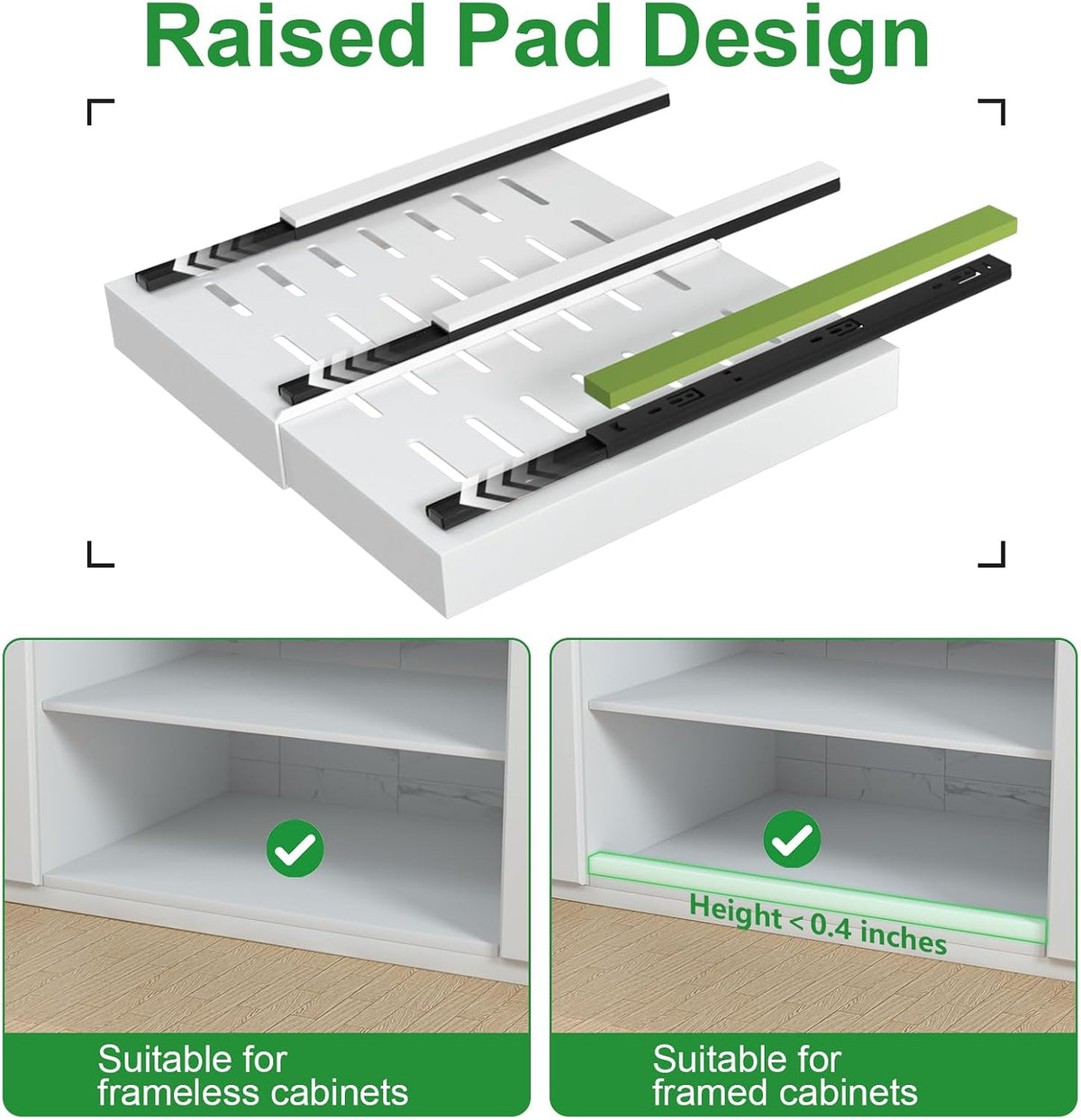 PAKETA 1 Pack Expandable Pull Out Cabinet Organizer,21" Deep