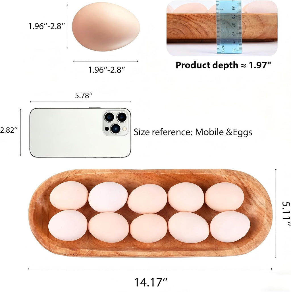 14.17" Wood Cedar Decorative Bowl, Fruit tray, Medium Size