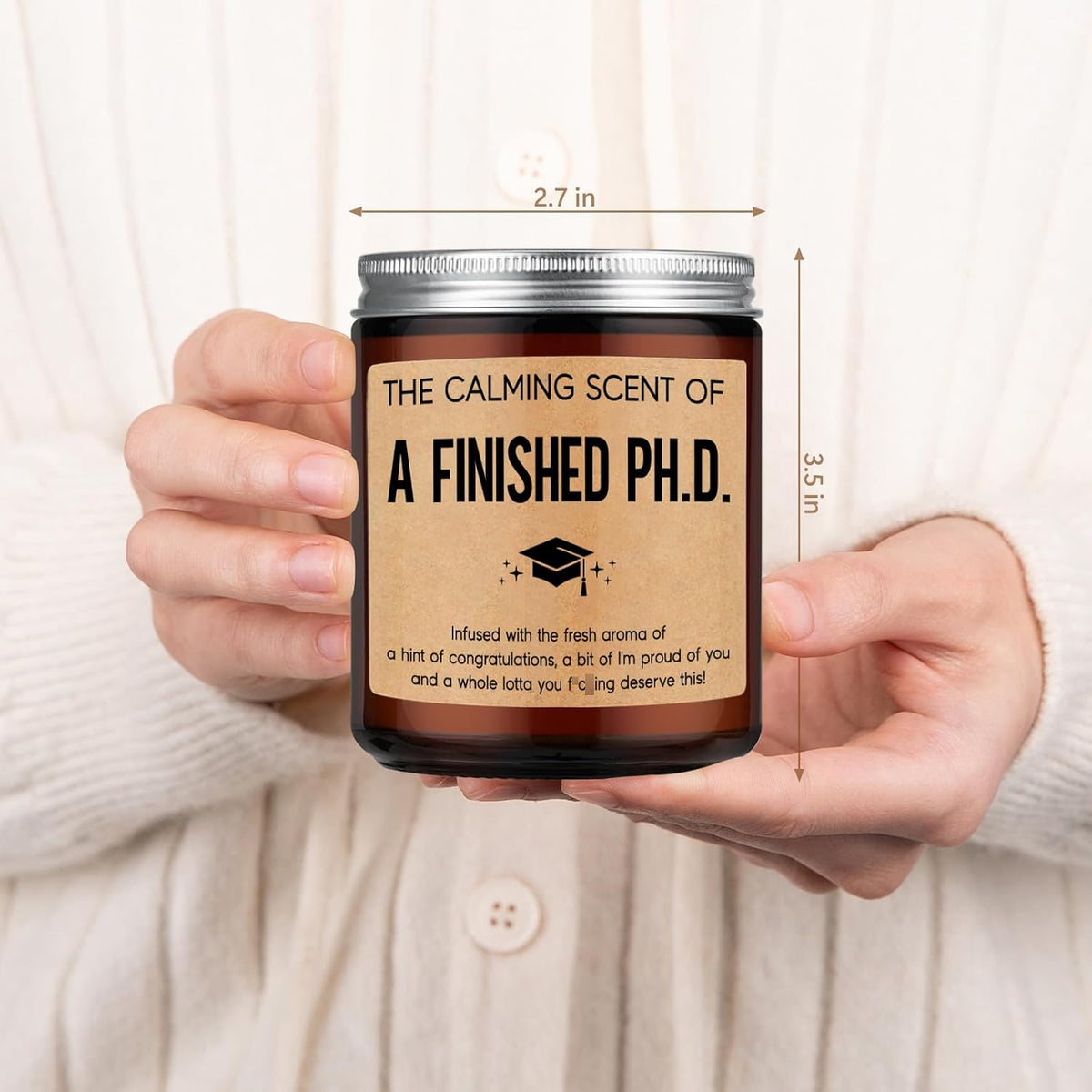 LEADO Grad Candle, PhD Graduation Gifts - Doctorate Graduation Gifts, 2026
