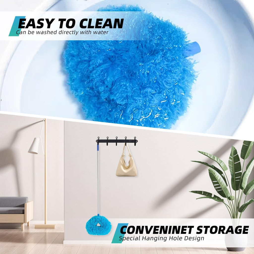 DRQ Ceiling Fan Cleaner Duster with 13-81 in Extension Pole, Blue, 2 Pack