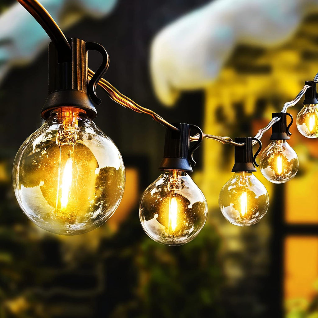 Outdoor String Lights 100FT LED Outside Patio Light Updated Waterproof Gazebo Lighting Shatterproof UL Listed G40 Globes 0.6W Efficient Connectable Decor Yard Café Exterior
