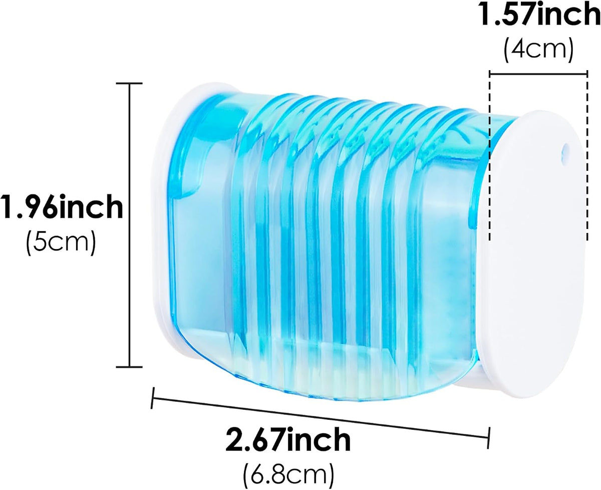2 Pack Toothbrush Holder Wall Mounted with Cover for Bathroom, 2 Slots Toothbrush Storage Organizer for Shower, Self Adhesive Toothbrush Hanger (Blue)