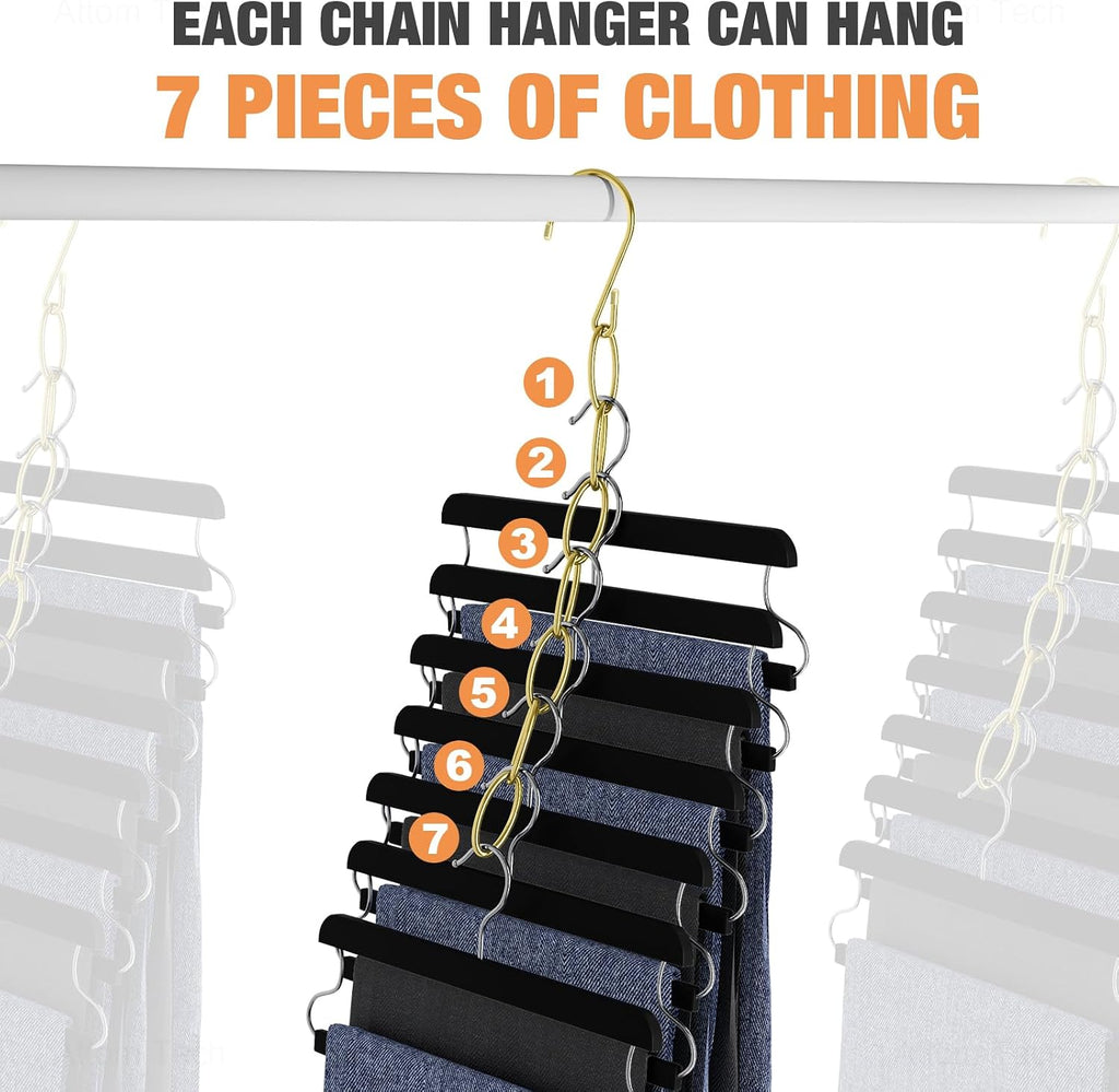 NiHome Clothing Chain Hangers 10-Pack, Space Saving Metal Closet Organizer
