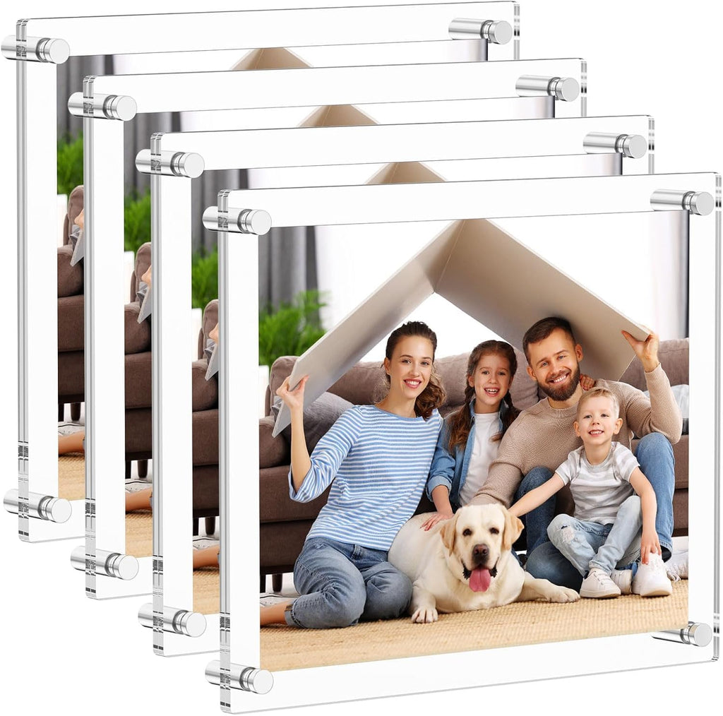 AITEE 8.5x11 Acrylic Picture Frames 4 Pack, Clear Floating Wall Frames